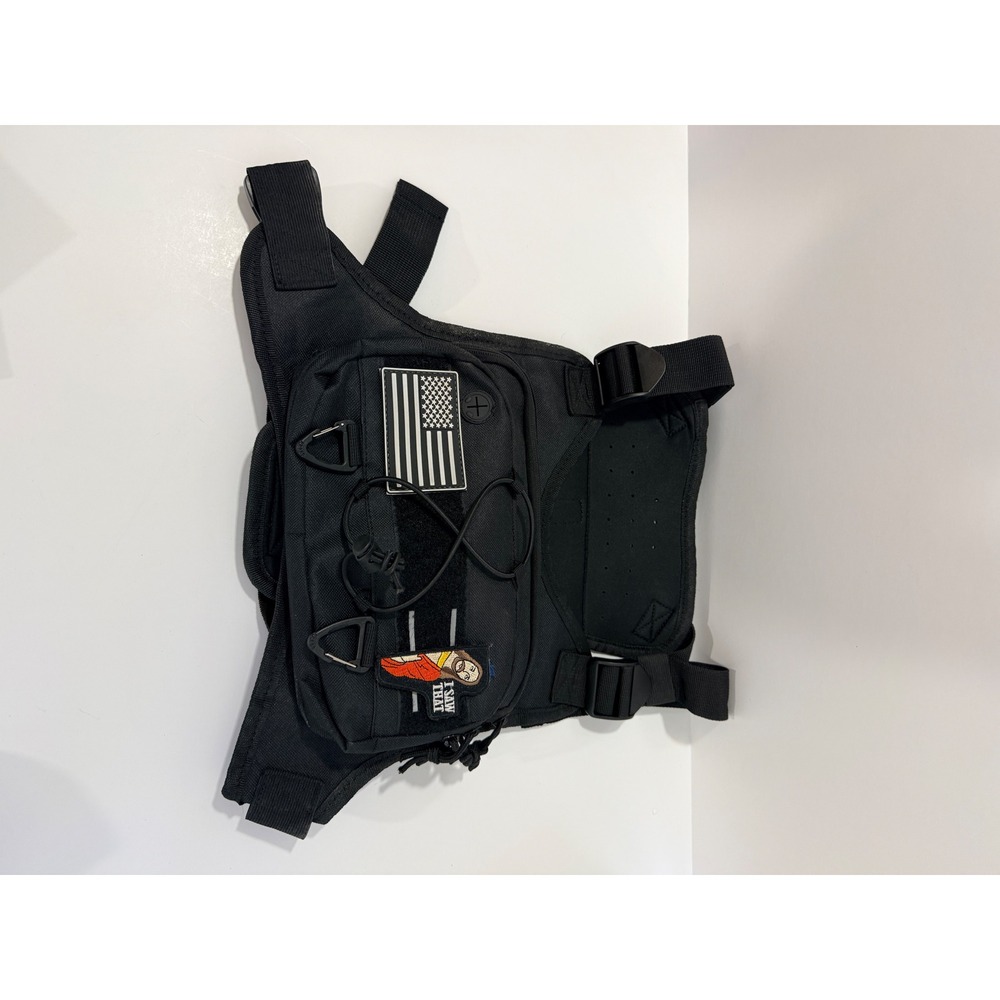 Unbranded Tactical Chest Rig Bag Unisex OS Black Good Utility Vest Pack Patches